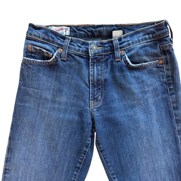 Red Engine Bootcut Jeans Women's Sz 26 Blue Vintage Y2K 90s Made USA Retro - Picture 2 of 15